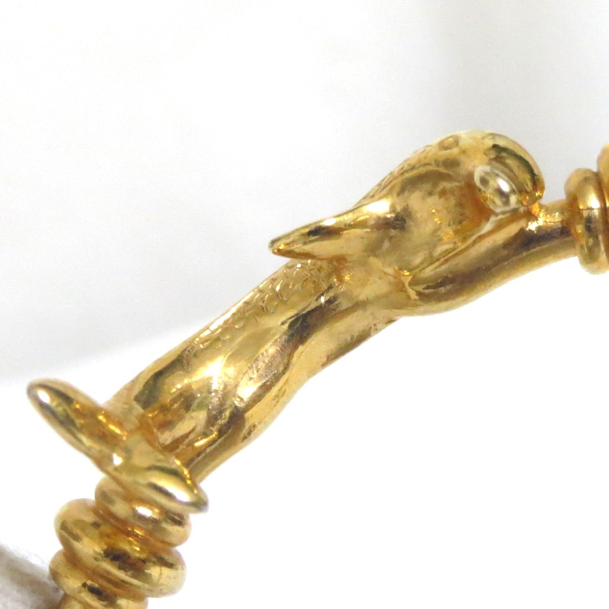 Auth Rare Salvatore Ferragamo Dolphin Bangle Bracelet Goldtone Metal 19.5cm/7.67