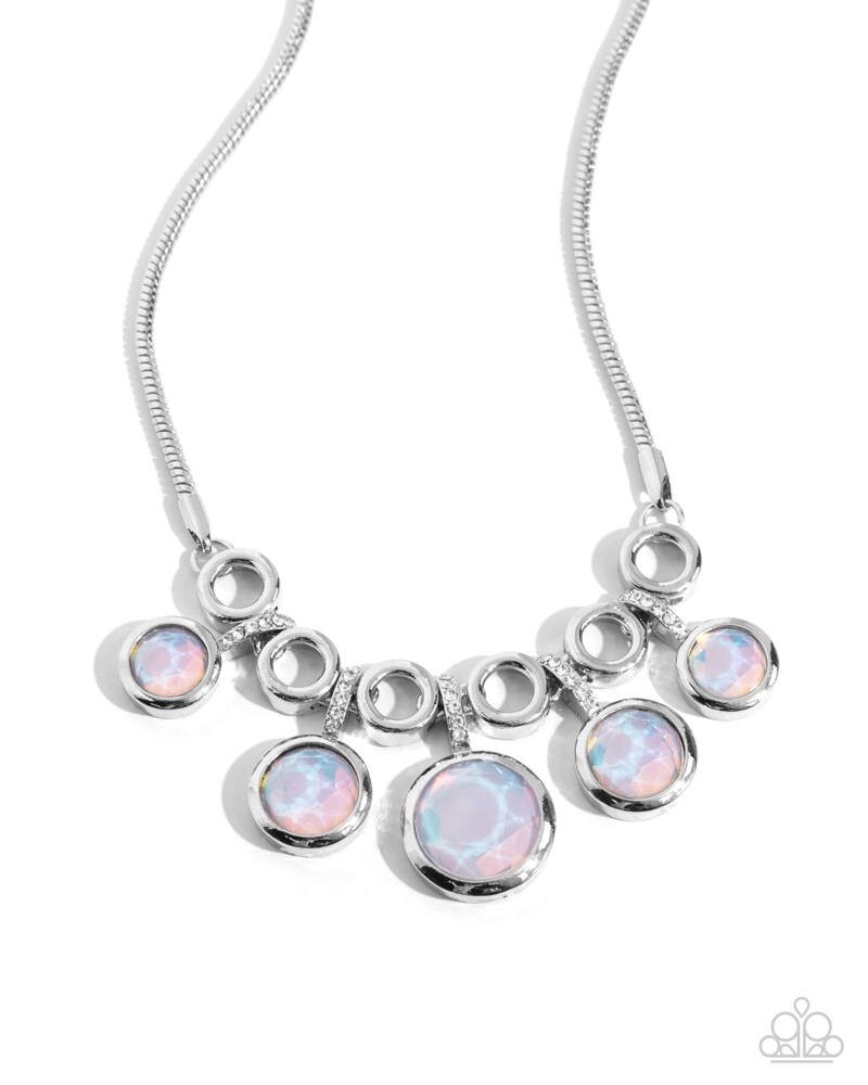 Paparazzi Reflective Rhapsody – Silver – Opalescent Gray Gems W/ Blue & Pink – N