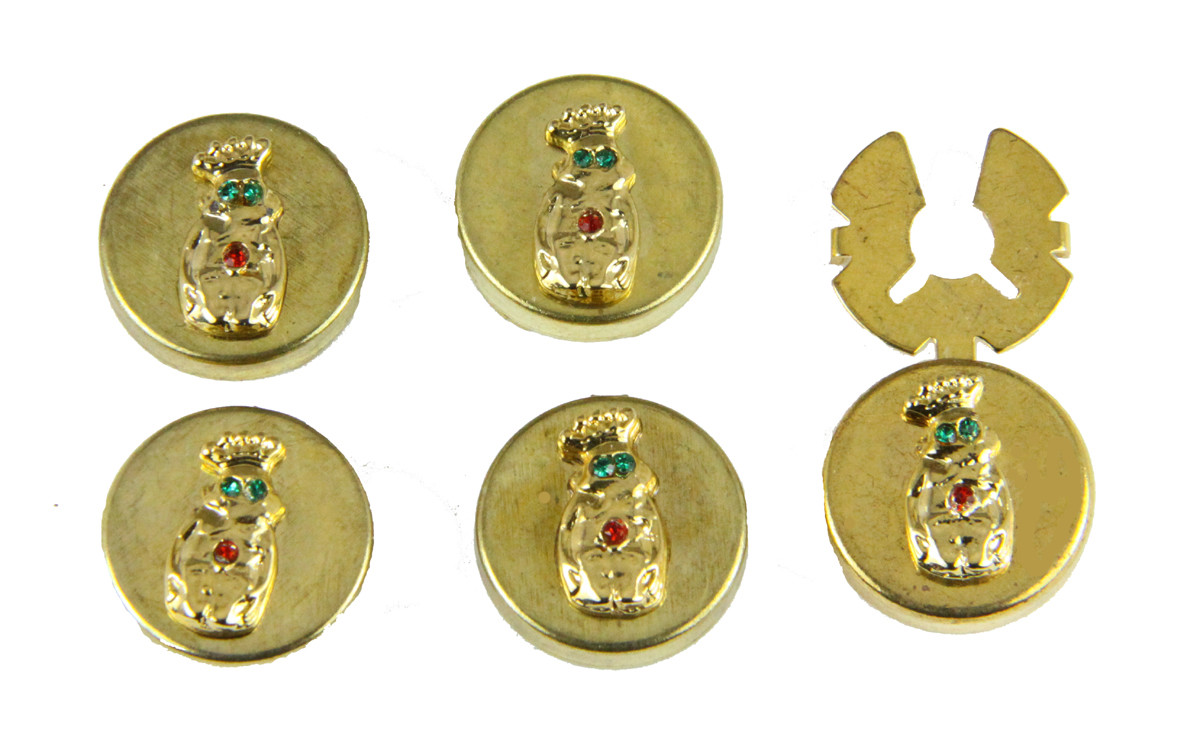 6030019 Set of 5 ROJ Royal Order of Jesters Button Covers Biliken Billiken Jeste