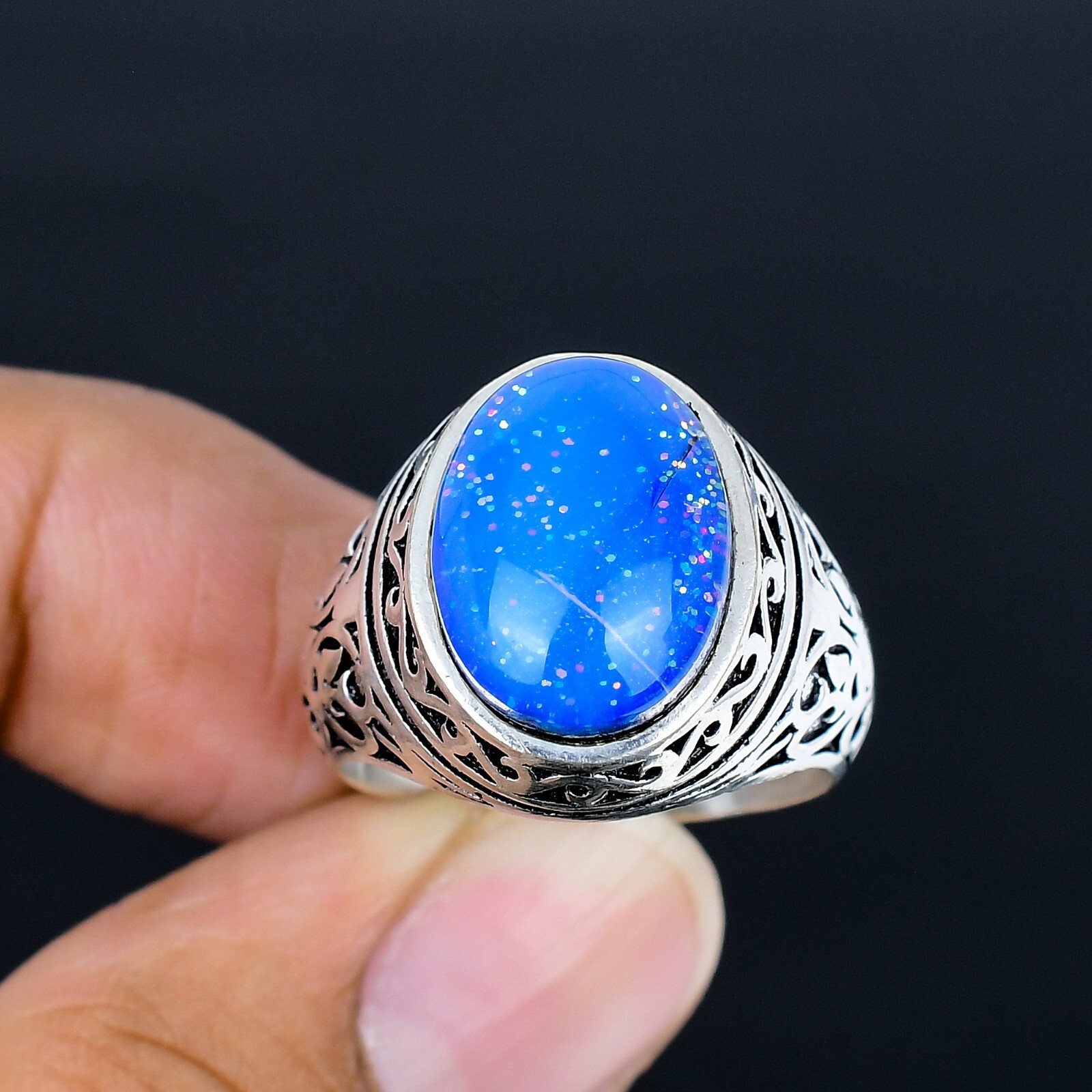 Fire Opal Gemstone Ethnic Ottoman Arabic Style Ring All Size Available LG-1117