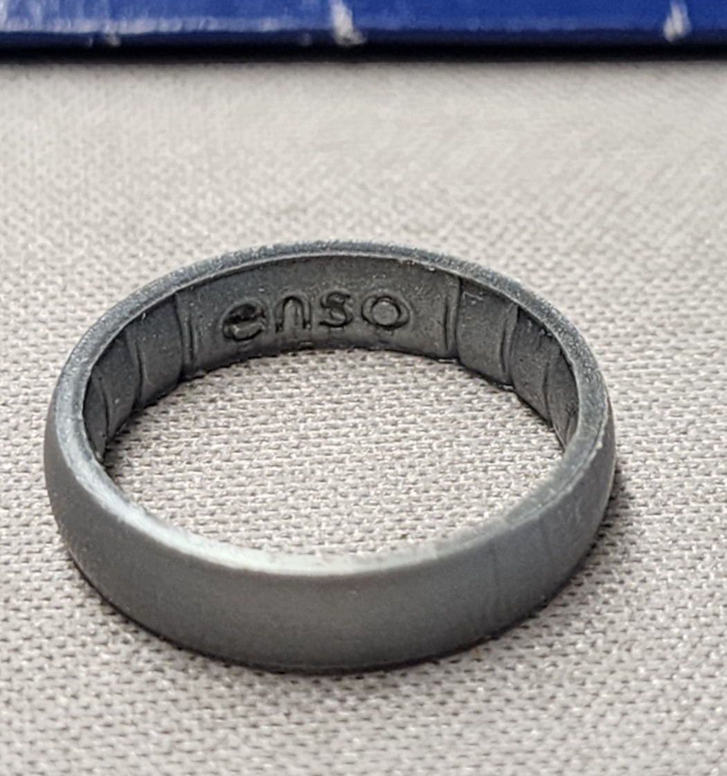Enso Elements Luxe Thin Silicone Silver Ring sz 6