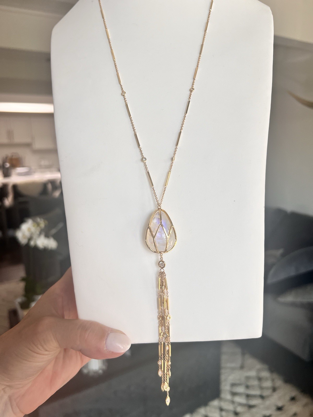 Authentic Jacquie Aiche Caged Crystal Quartz Necklace Lariat