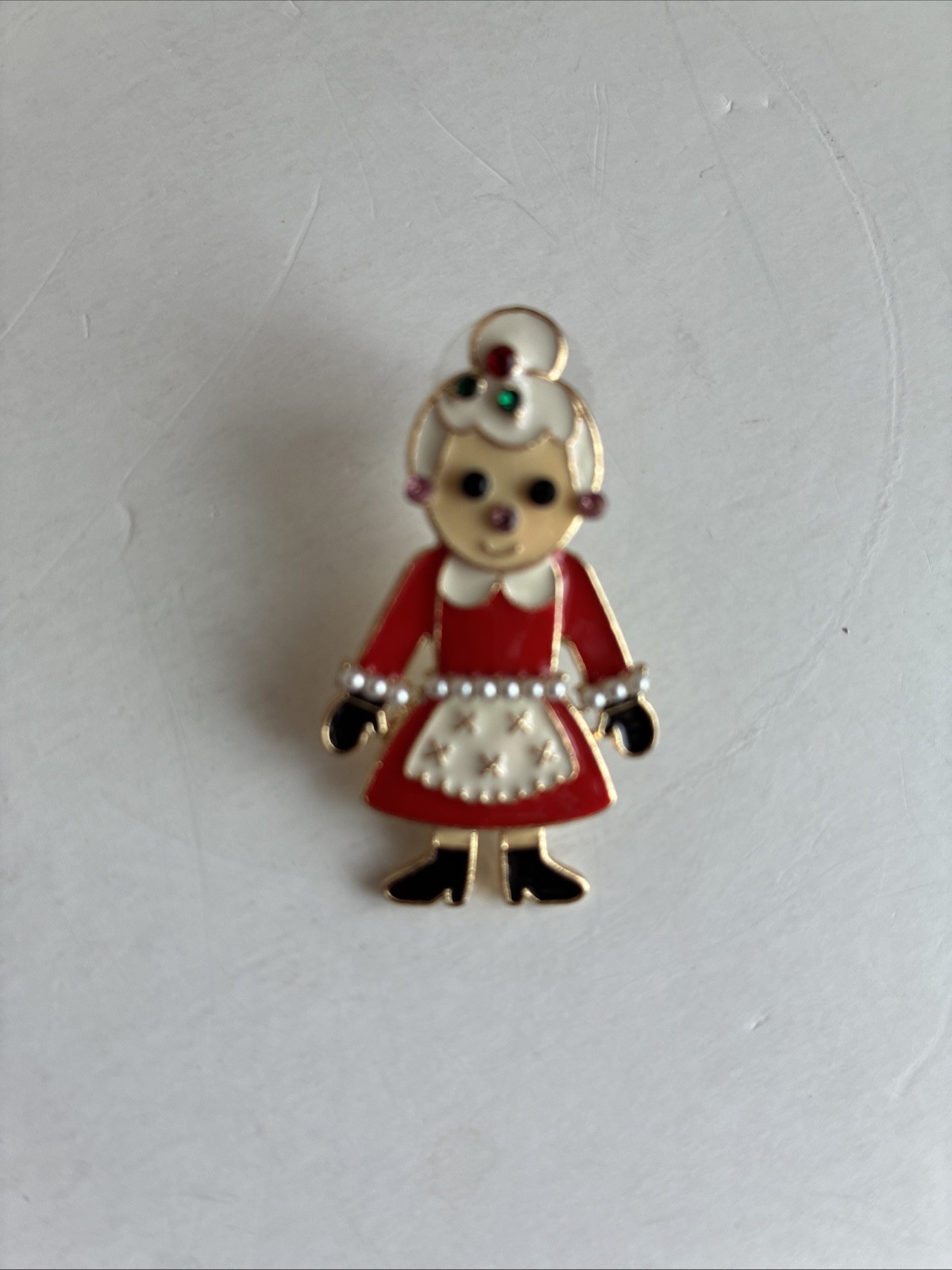 Santa and Mrs Claus Stud Pierced Earrings Metal Enamelware 1.5” Long