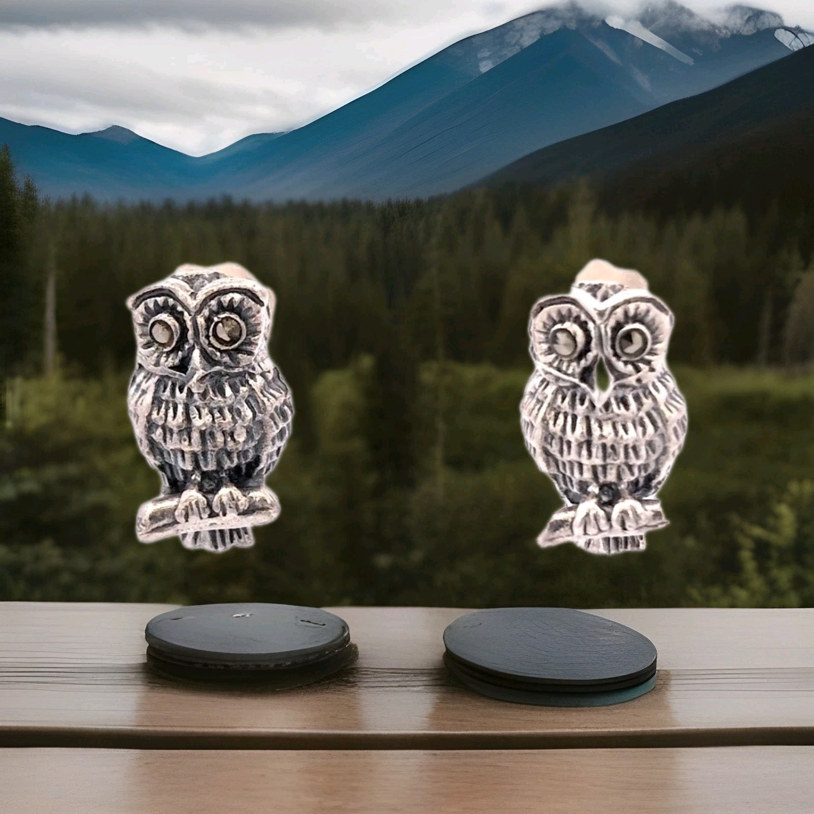 Video Samuel B Behnam 925 Sterling Silver Cubic Zirconia Owl Stud Earrings