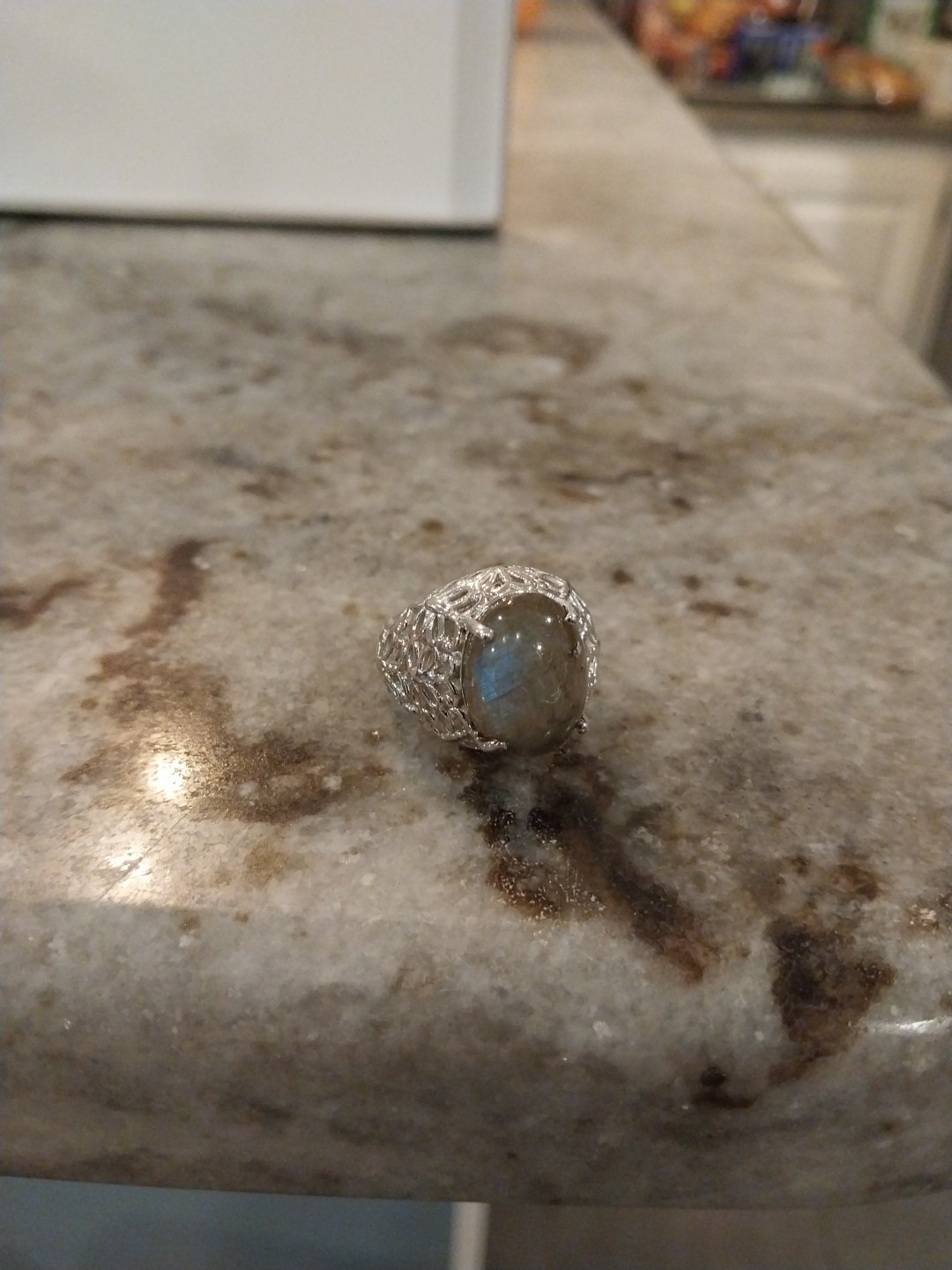 Karis Malagasy Labradorite Butterfly Ring in Platinum Bond (Size 6.0) 10.50 ctw