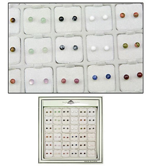 1 Pair 4mm Gemstone Round Silver Tone Post Stud Earrings You Pick the Stone!