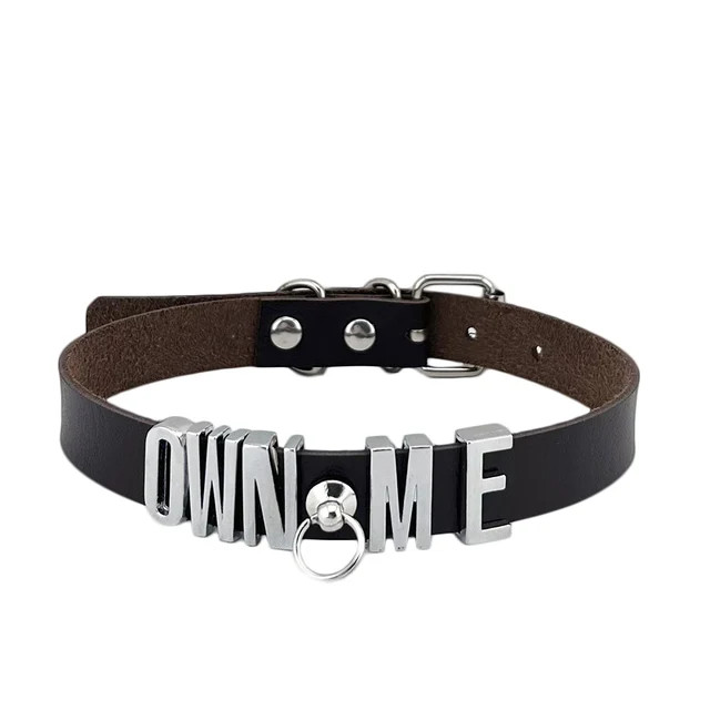 Collar BDSM Gift Pu Leather Custom Choker Necklace Punk DIY Chocker Party H7