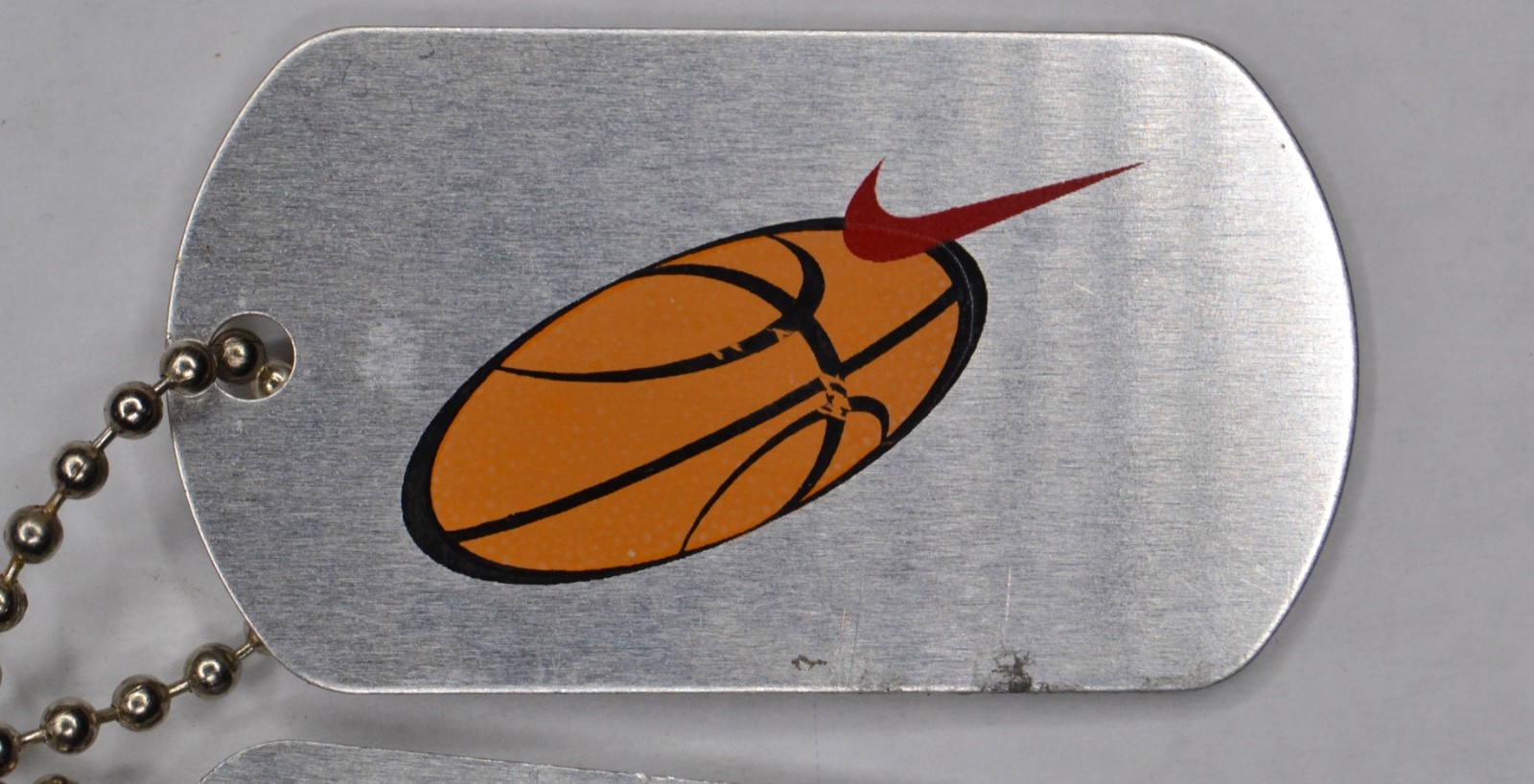 Rare Nike Just Do it Basketball swoosh Dog Tag Pendant Metal Chain Necklace #2