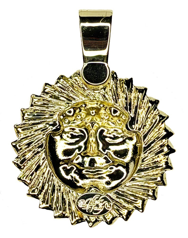 KIRKS FOLLY Luna Light and Love Metallic Moon Foldover Magnetic Pendant goldtone