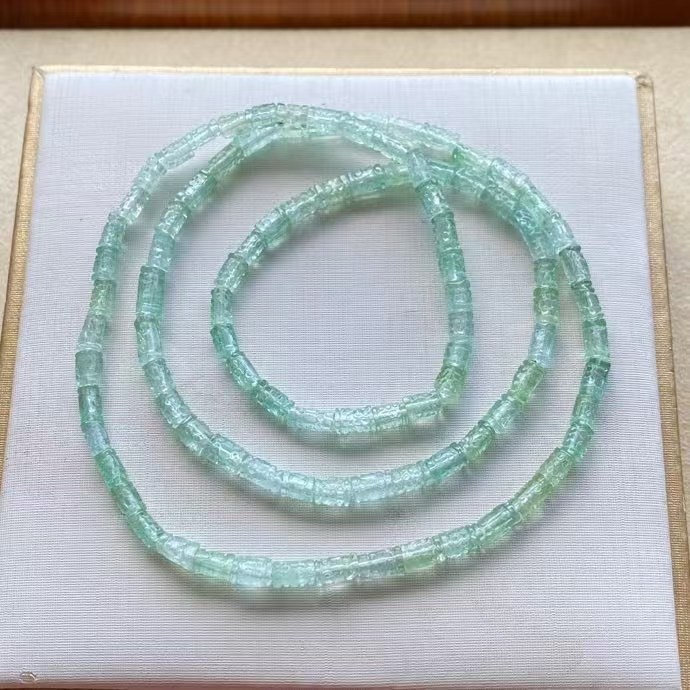 4.5*3mm Natural Green Tourmaline Crystal Quartz Beads Bracelet AAAA