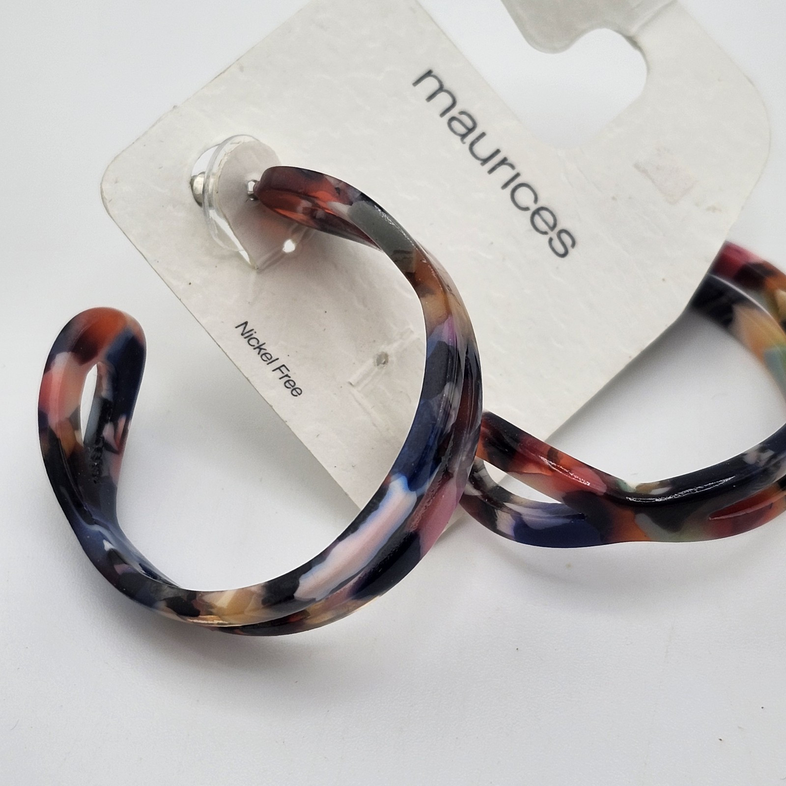 Nwt Maurices Acrylic Multicolor Hoop Earrings