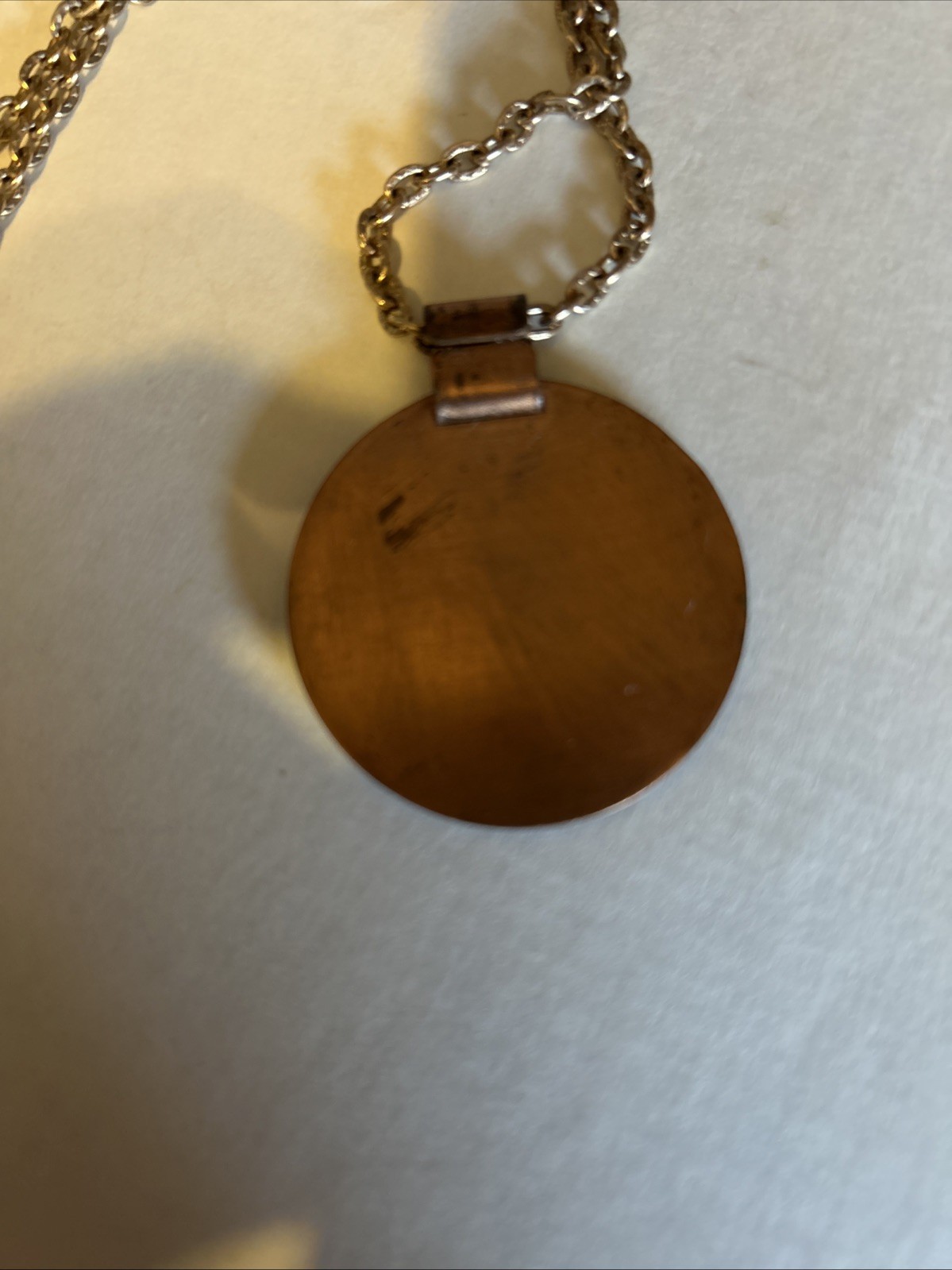 Hand Enameled Copper Butterfly Pendant Necklace