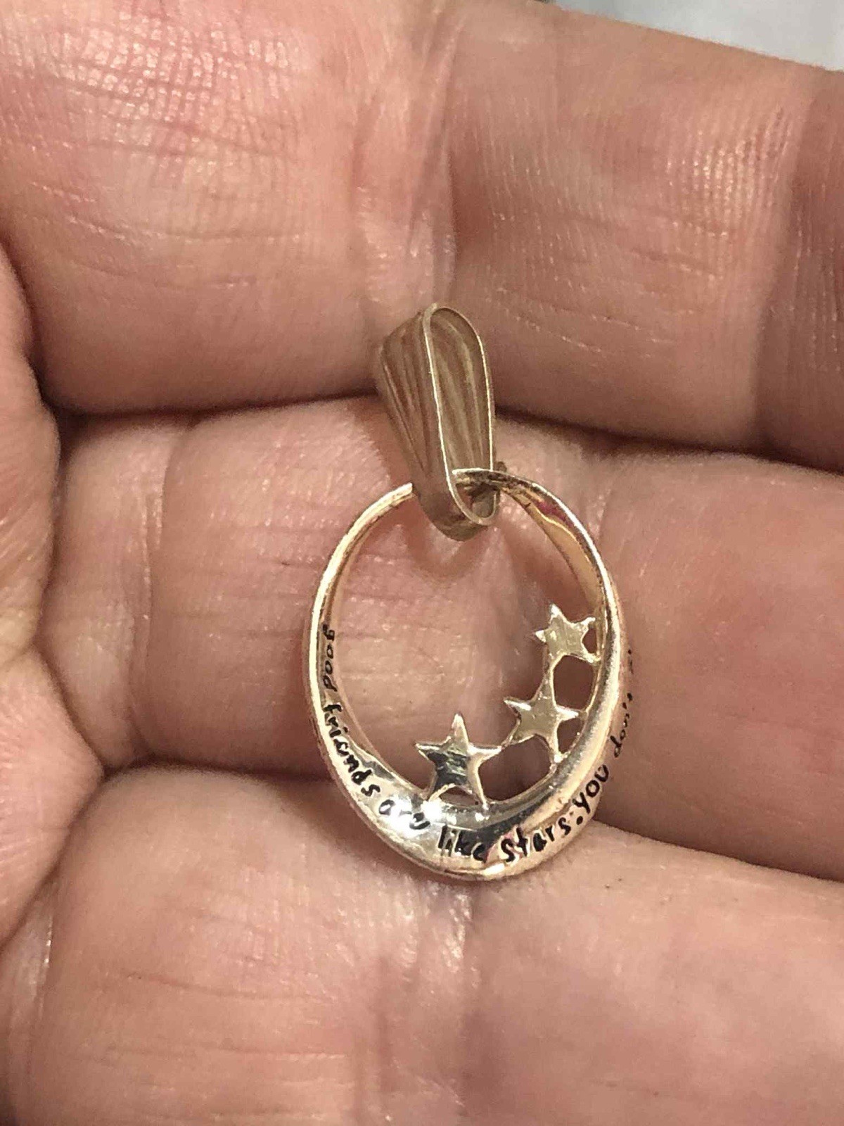 Stirling Silver, I Love You To The Moon And Back Pendant Stars