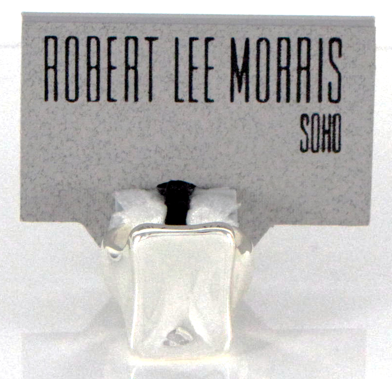 Robert Lee Morris Rectangle Tablet Ring RLM SOHO Silverplate Size 7 NWT