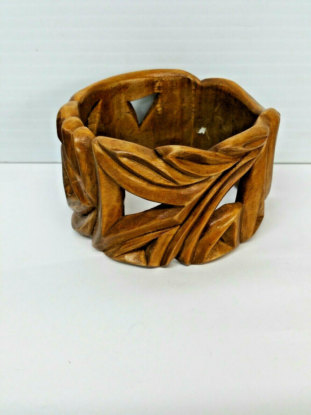 Wood Bangel Bracelet 1 3/4 inches wide