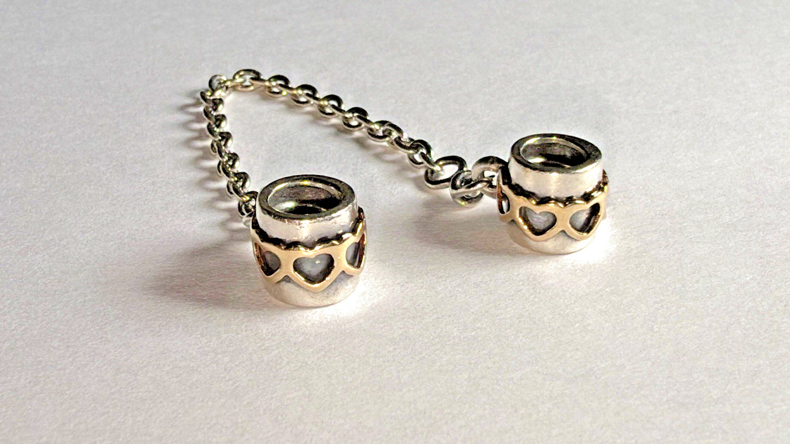 Authentic PANDORA “S.S. & 14k Gold Two Tone” Safety Chain #790307-05