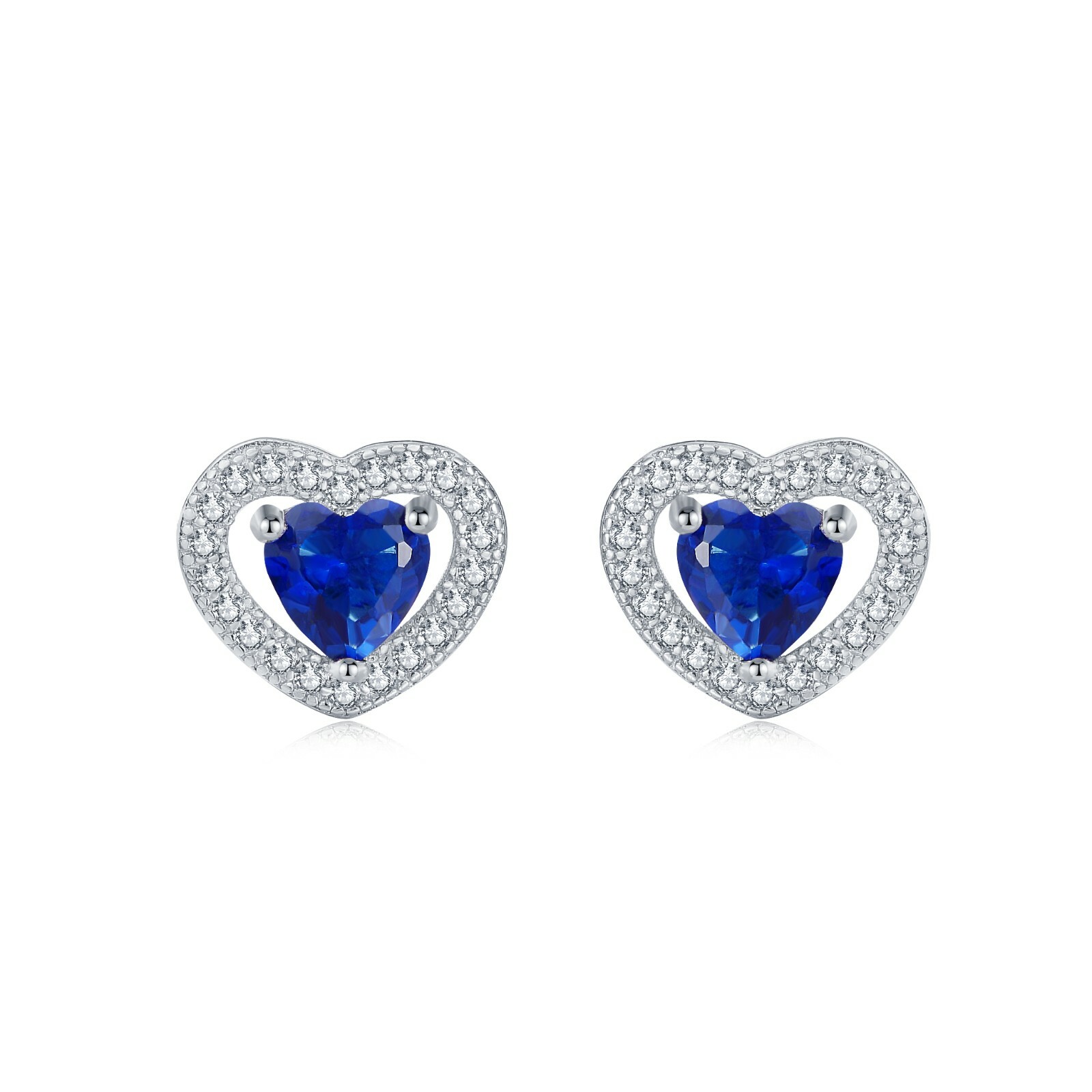 2Ct Halo Earrings Womens Earrings Heart Shape 14K White Gold Plated Solid Silver