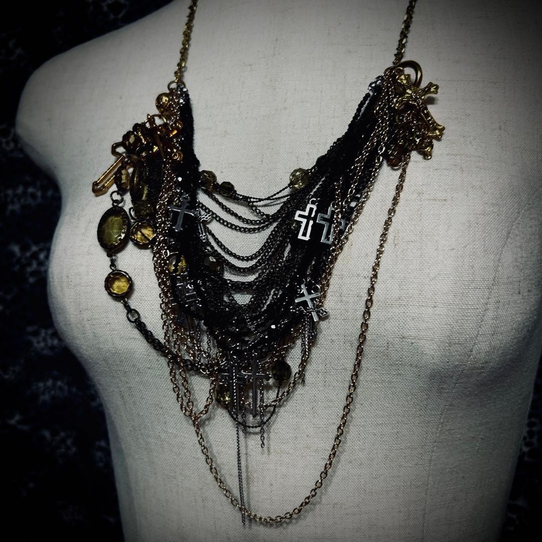 Y2K Vkei Cross Necklace Handmade Punk Goth Accessory Not specified