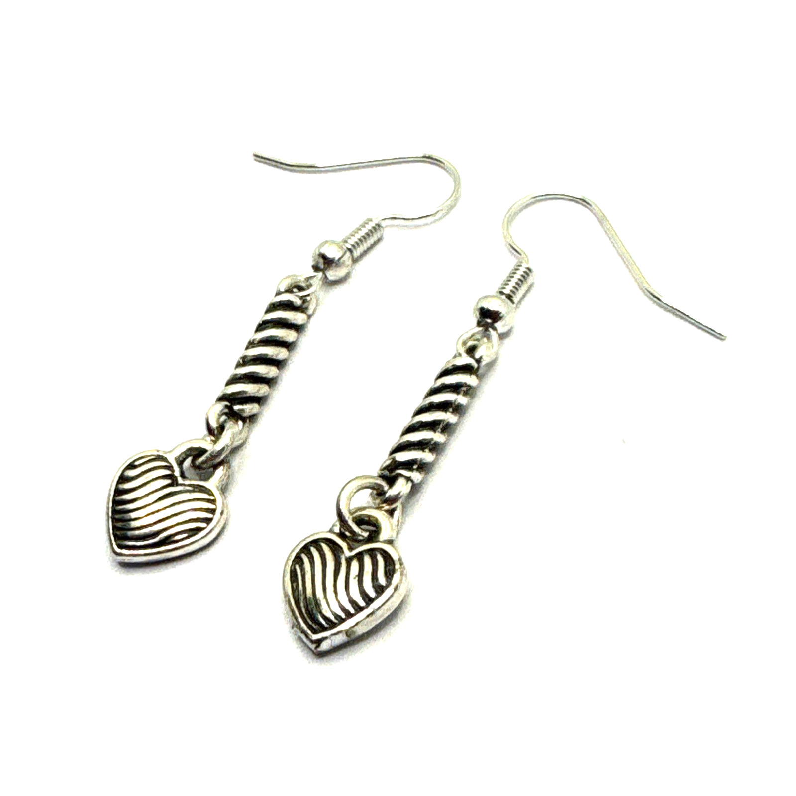 Brighton Striped Hearts Dangle Retired Vintage Custom Earrings