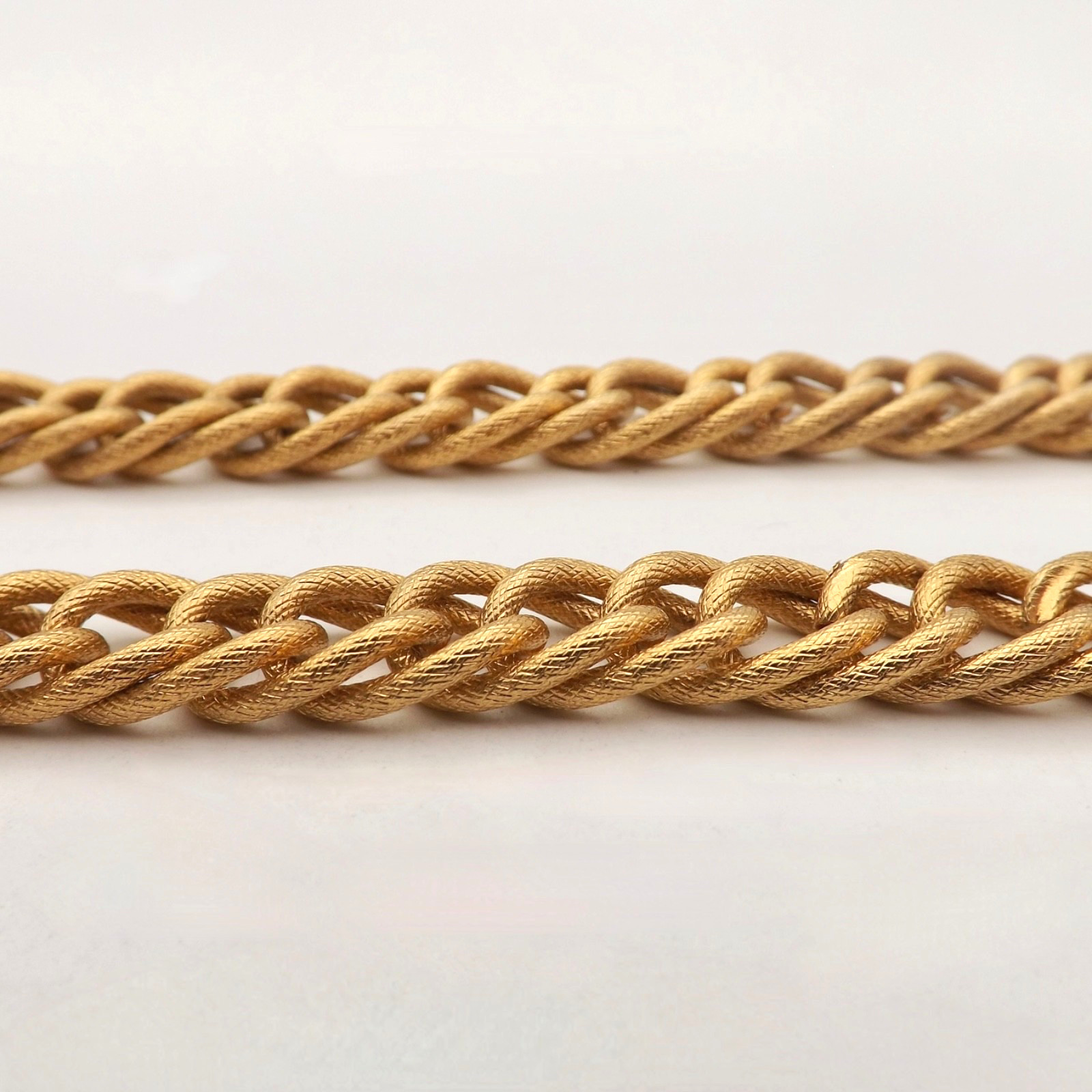 18k Gold Plated Stainless Steel Double Curb Link Pendant Necklace 18in 67gr