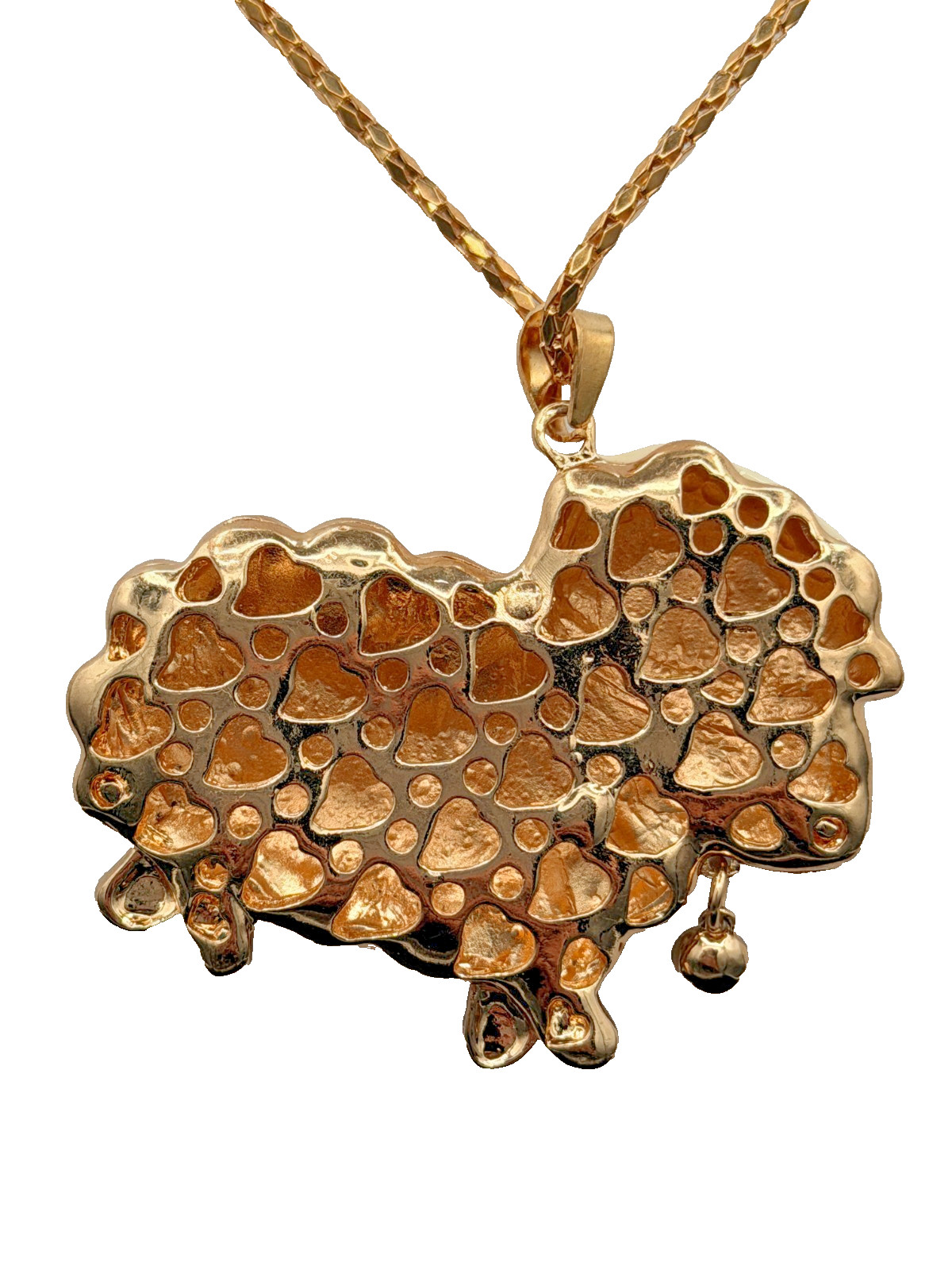 BETSEY JOHNSON BEAUTIFUL WHITE CRYSTAL & ENAMEL SHEEP PENDANT CHAIN NECKLACE