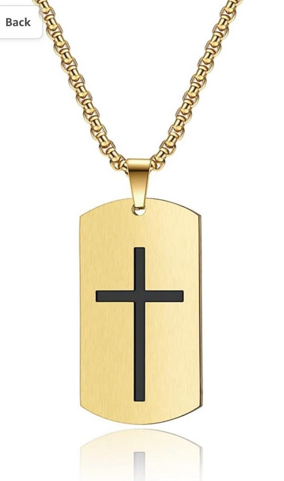 316L Stainless Steel, 23.5” Gold DOG TAGS,Pendant, Cross Necklaces with BOX