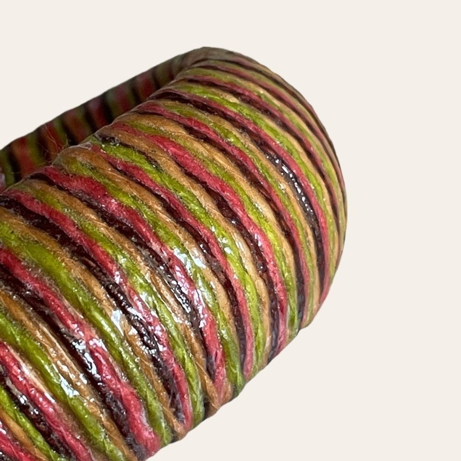 Boutique Boho Colorful Embroidery Thread Wrapped Bangles Set