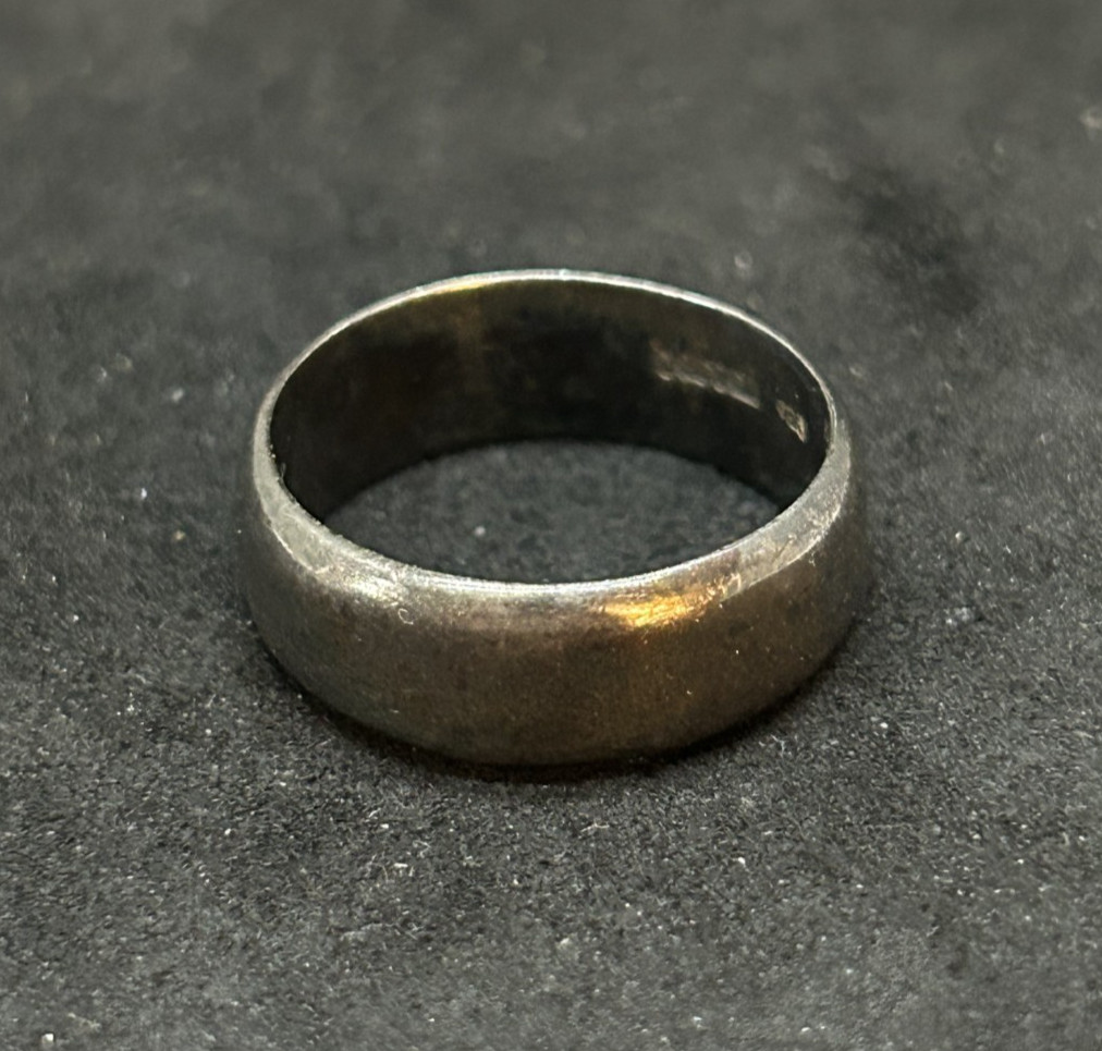 925 Sterling Baroni Dark Tarnish Band Ring 7mm Sz 7.5 – 5.37g