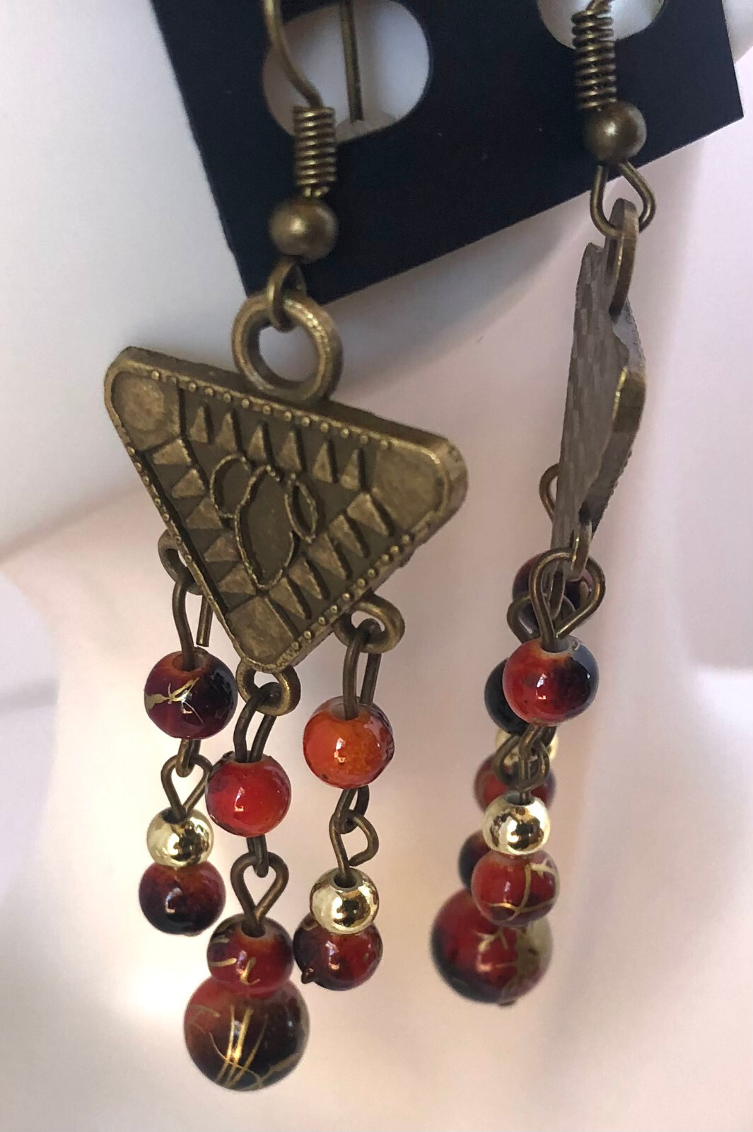 Dangle/Drop Beaded Fashion Earrings – Handcrafted Brown beads