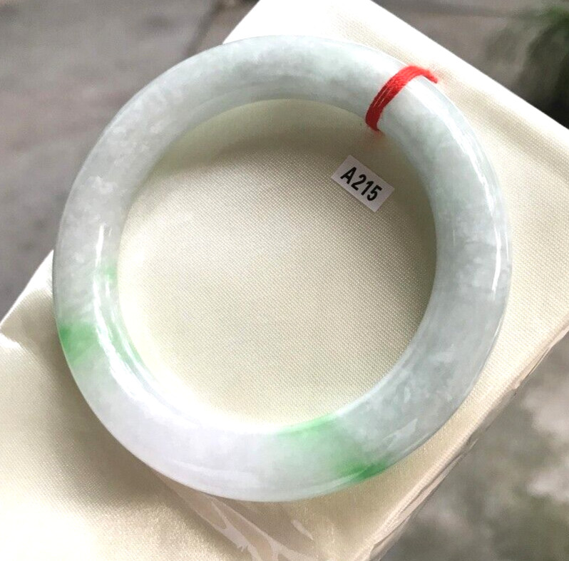 53mm Myanmar Natural Ice Green Jadeite Jade Bracelet Emerald Jade Bracelet