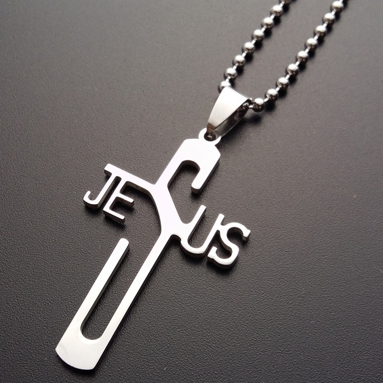 J&J Bro™ Jesus Name on Cross Christian Religious Pendant Necklace Bulk Packing