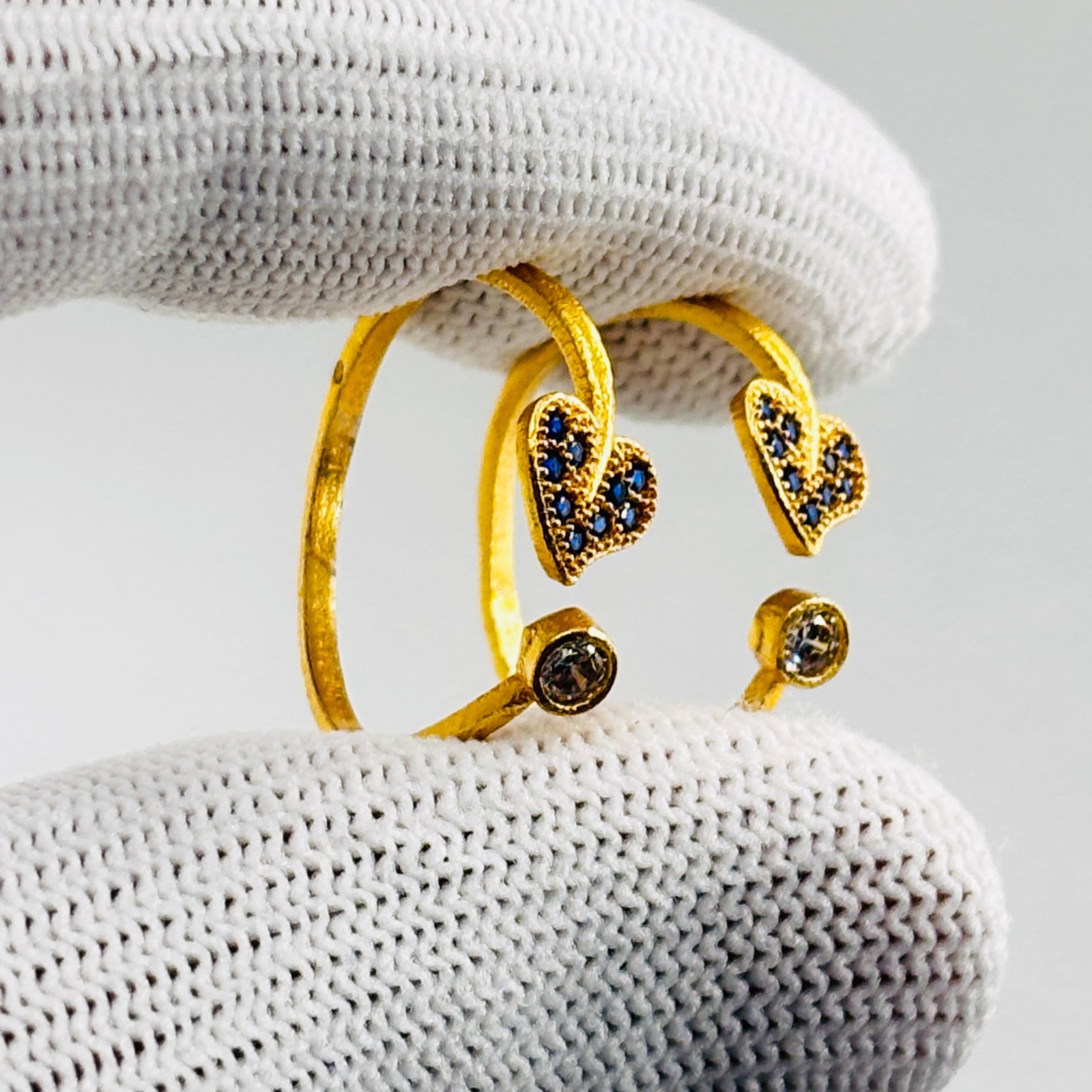 Heart Adjustable Toe Ring Gold Plated Artificial Stone Open Band Foot Jewelry