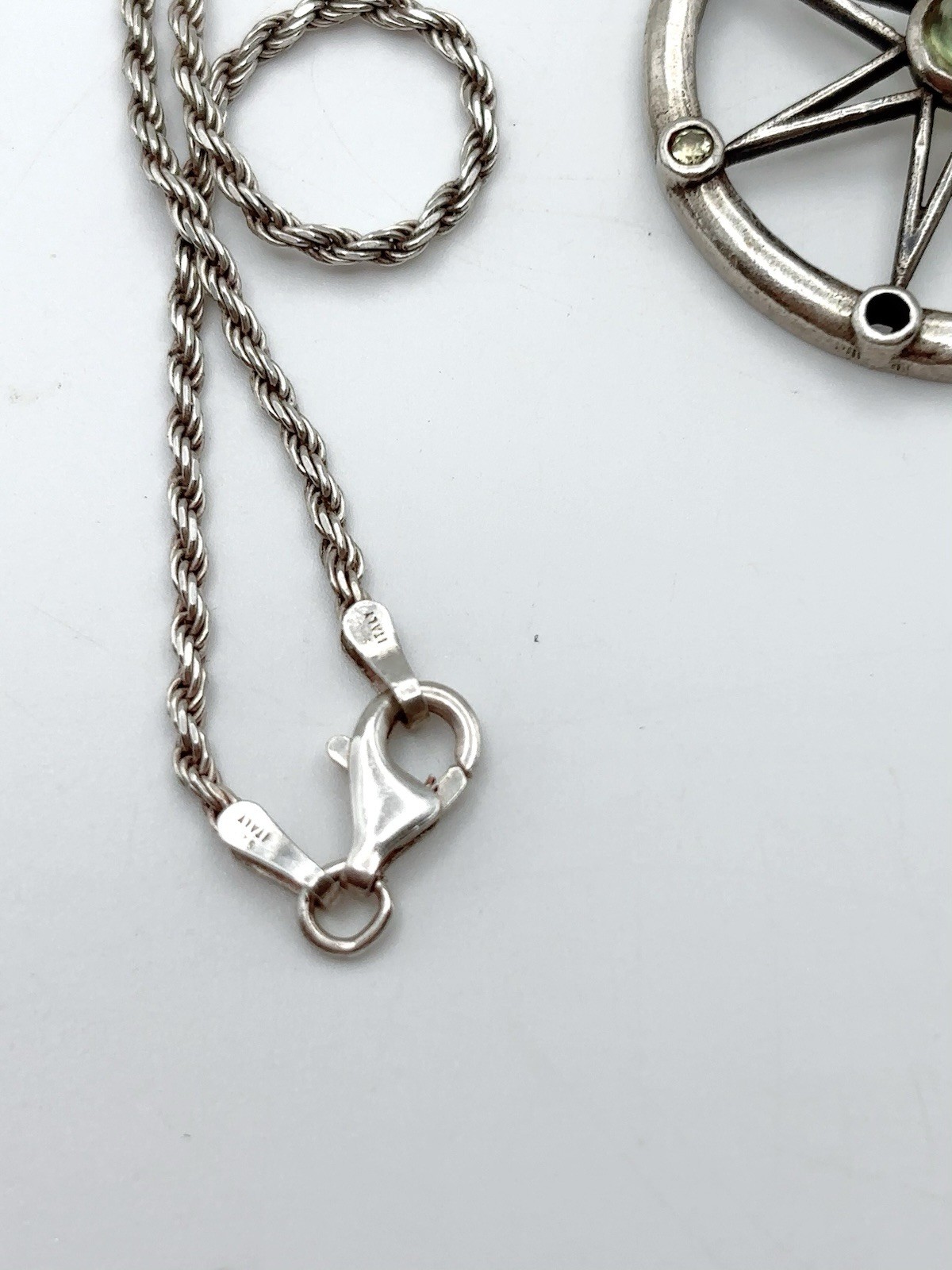 Sterling Silver Necklace Chain Circle Star Angel Wing Missing Stones 925