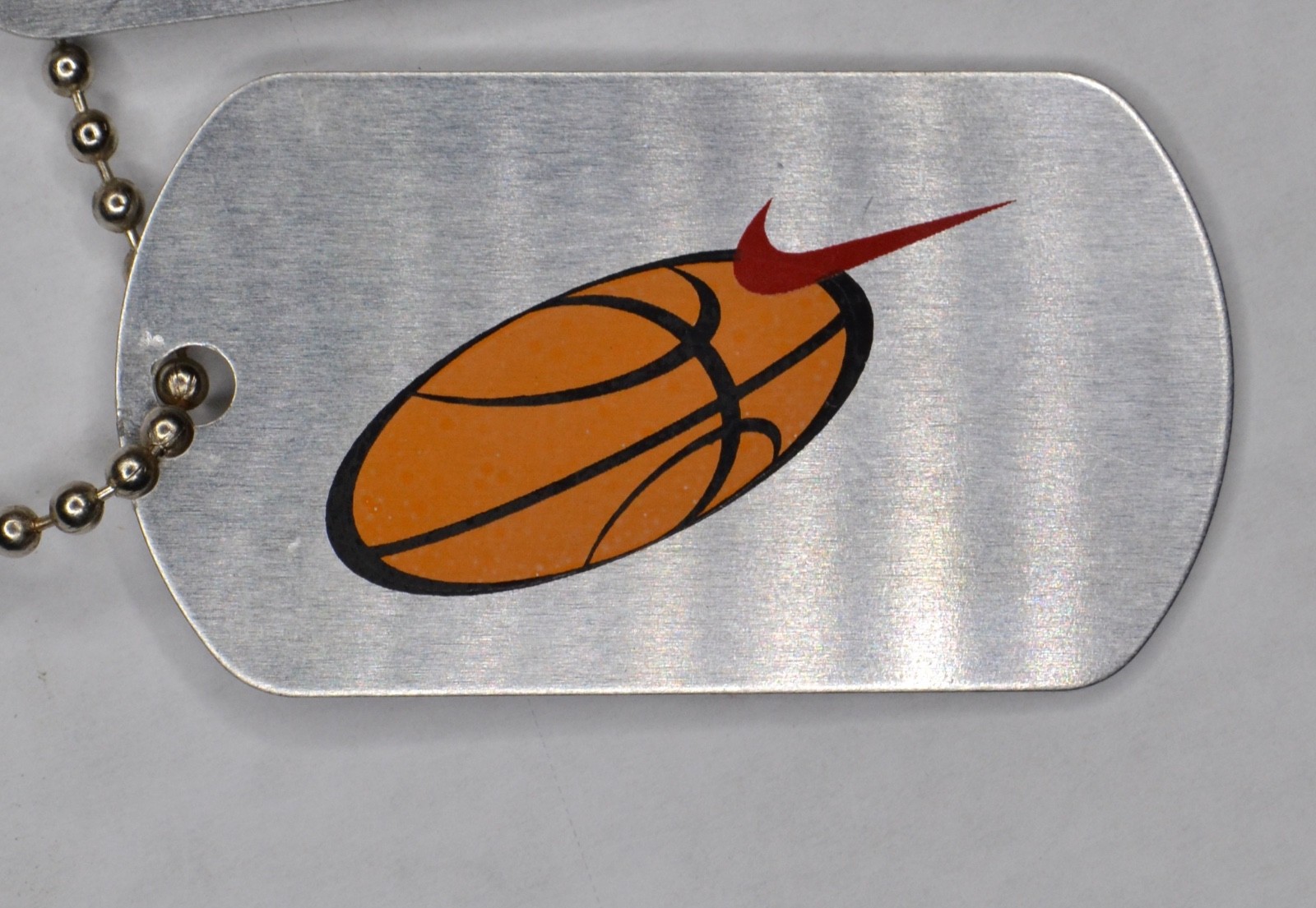 Rare Nike Just Do it Basketball swoosh Dog Tag Pendant Metal Chain Necklace #2
