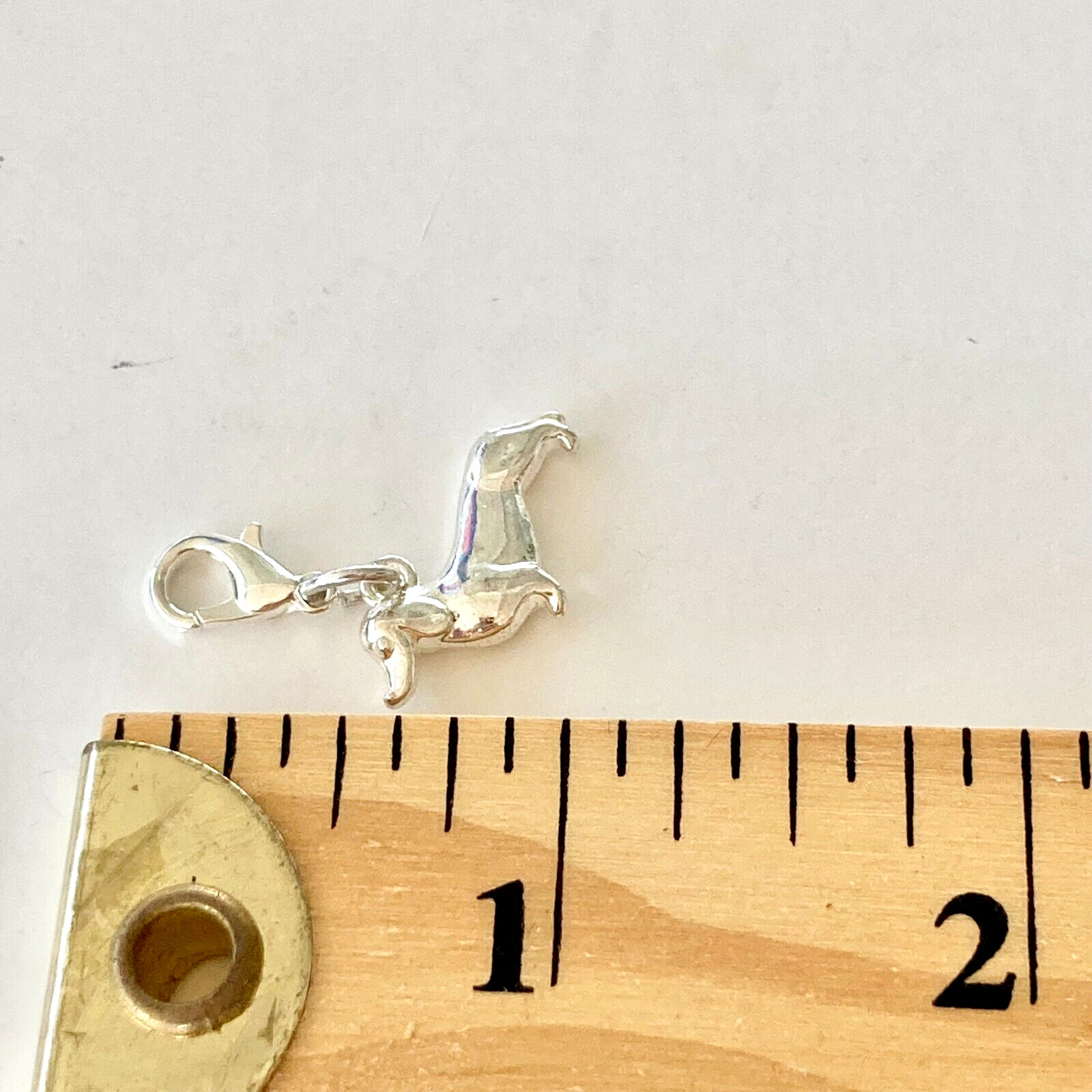 Dachshund Doxie Dog Bead Clip On Charm Bracelet Silver Plated Zipper Pull Purse