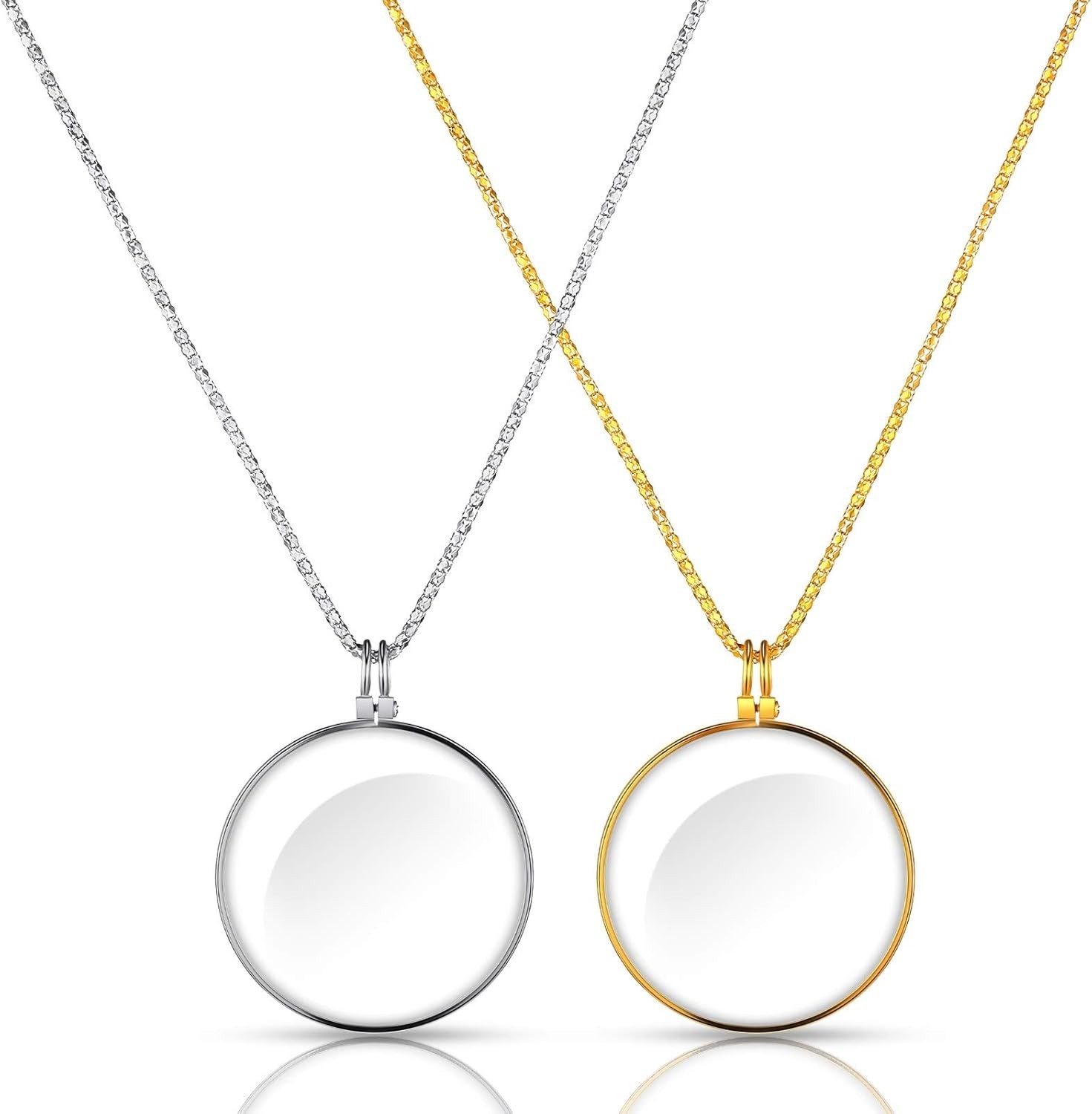 Stylish Magnifying Pendant Necklace for Reading – Ideal for Elderly and Crafters