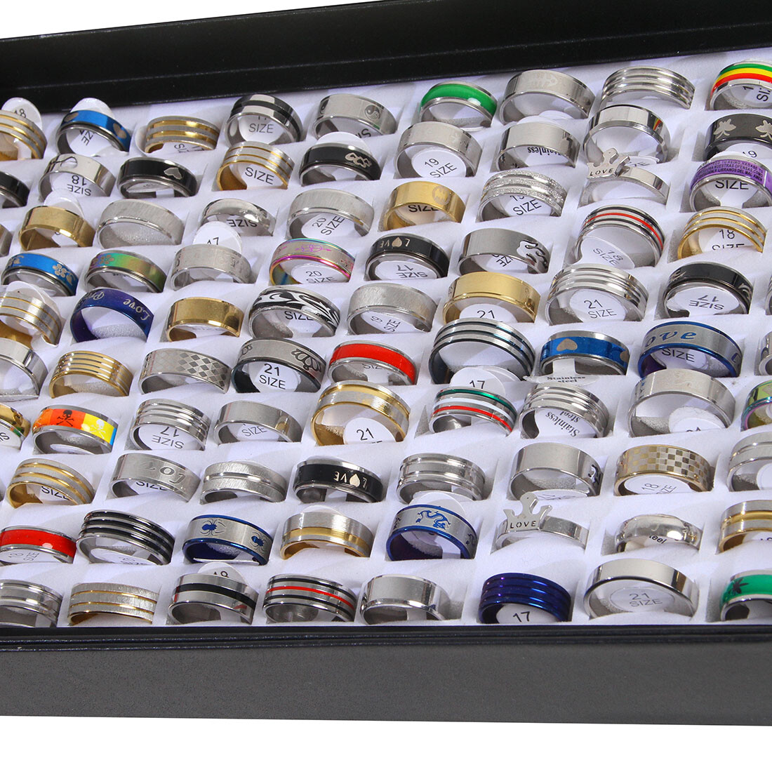 100X MIX LOT Stainless Steel rings Wholesale Men Women Gift Fashion Jewelry lot