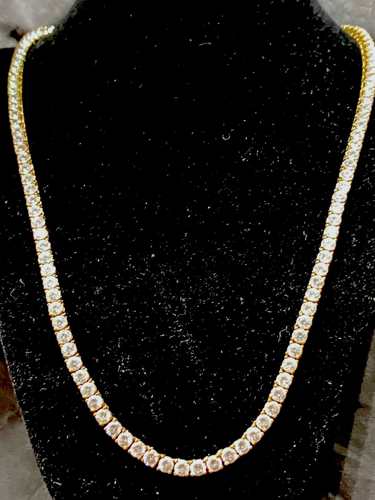 Womens/Mens Cubic Zirconia Tennis Necklace 22inch Very Reflective!4mm cz 40gm wt