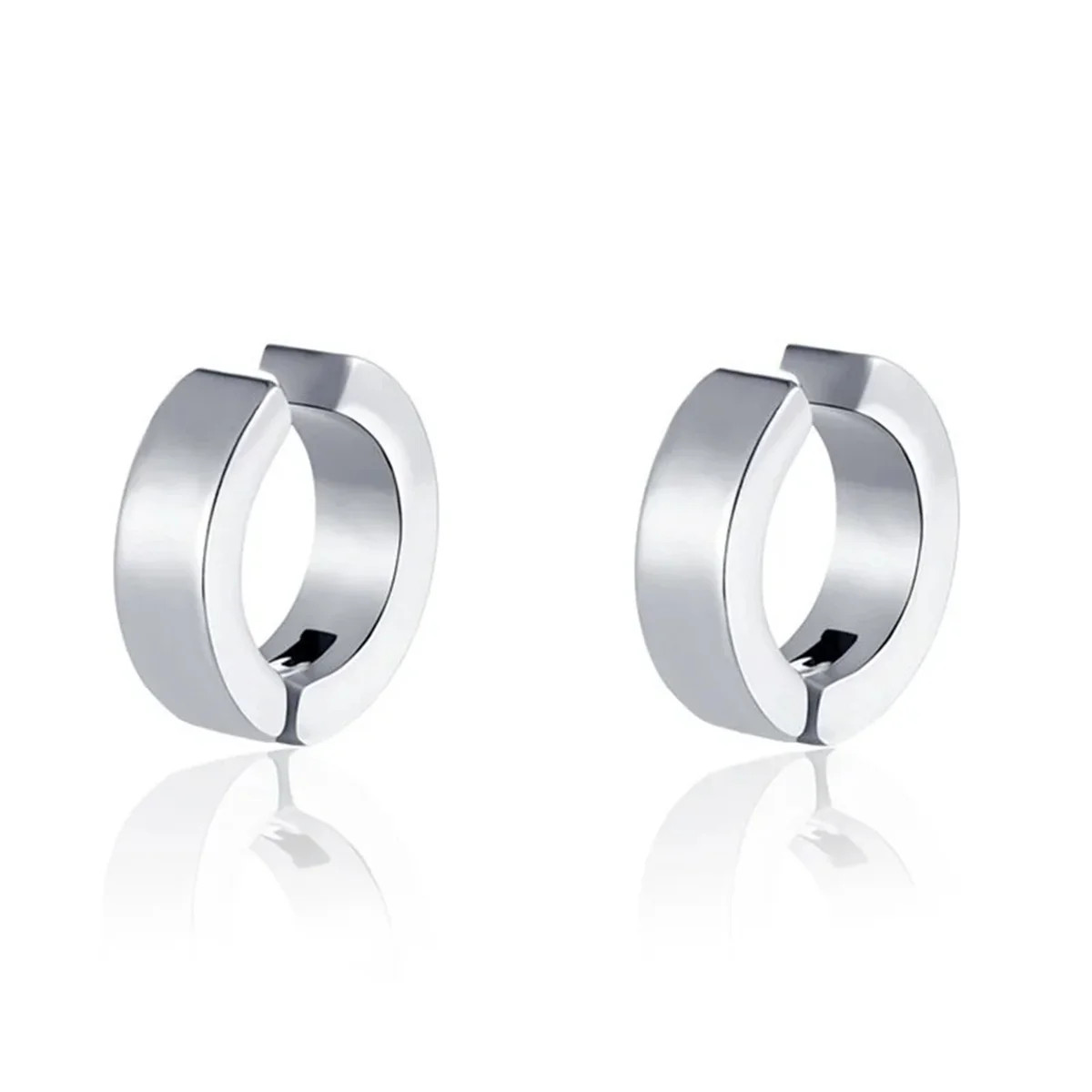 2Pcs 316L Fashion Stainless Steel Cuff Earring, Non Piercing Hoop Earring Clip o