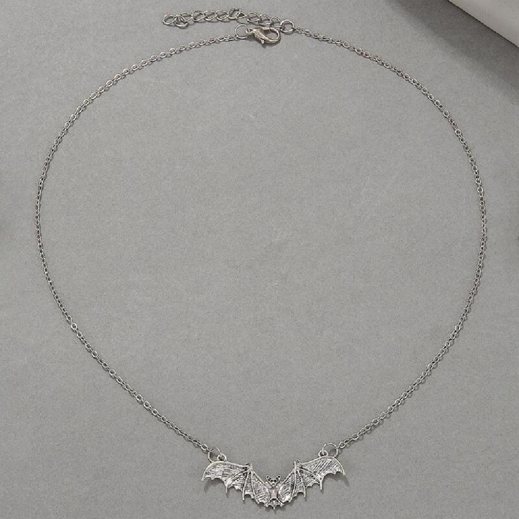 BAT NECKLACE 16″ Chain Flying Wings Spread Charm Pendant Vampire Halloween NEW