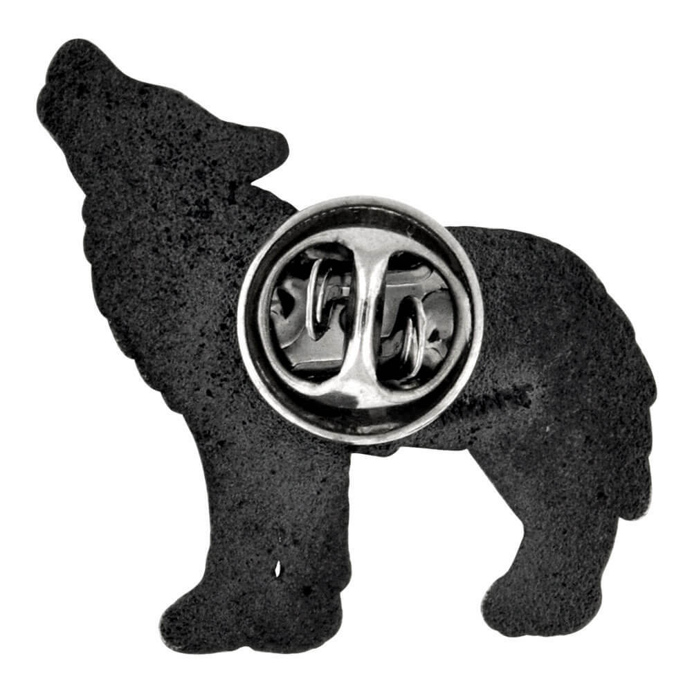 PinMart’s Gray Howling Wolf Wild Animal Enamel Lapel Pin