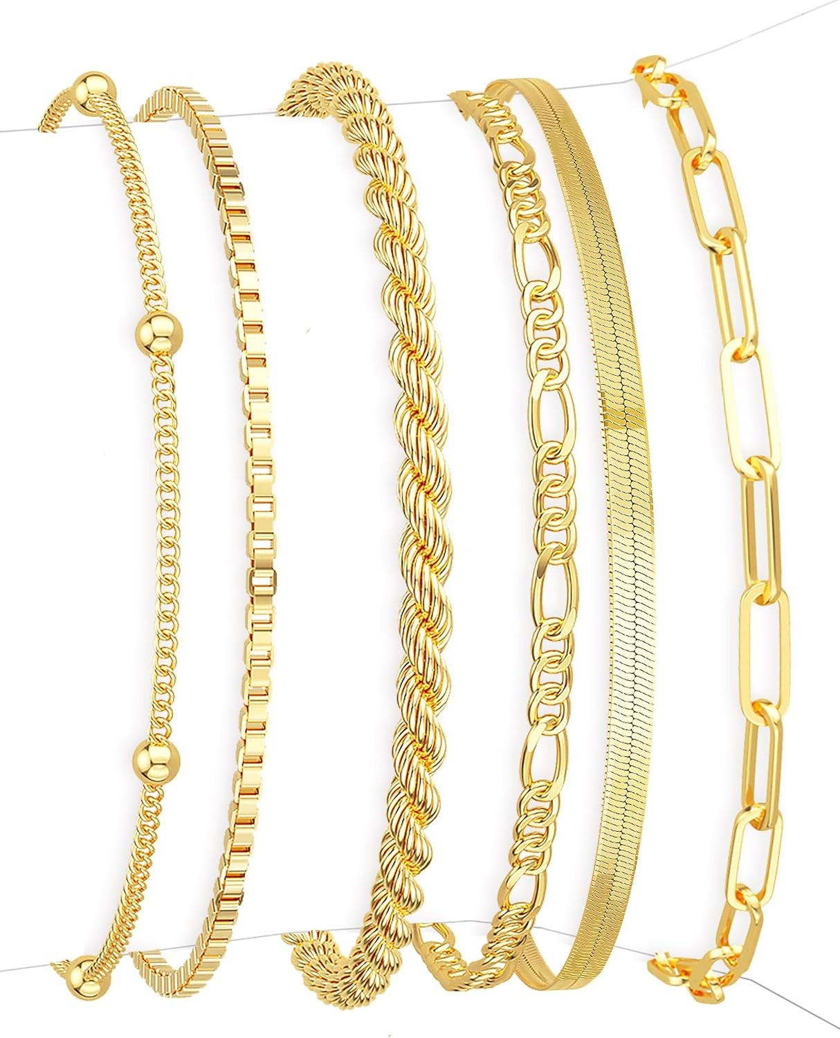 DEARMAY Gold Bracelets for Women Waterproof, 14K Gold Plated Jewelry Sets Trendy