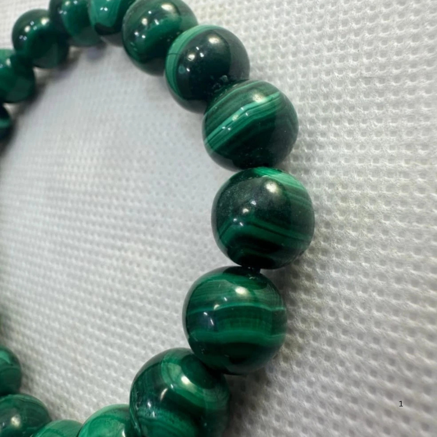 Natural Green Malachite Bracelet 10mm Round Beads Handmade Gemstone Jewelry