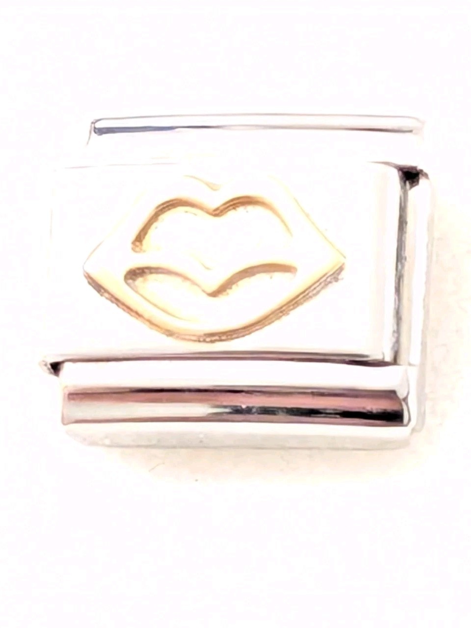 Authentic Nomination Gold Lips Kiss Classic Italian Charm Classic 9mm E229