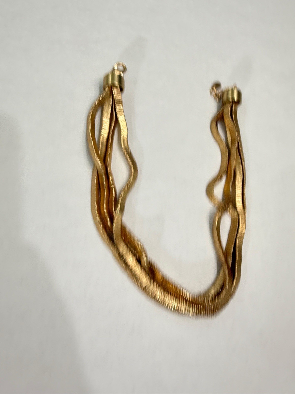 New Zara Woman Gold Multi Strand Metal Choker Necklace Chunky Statement Size M