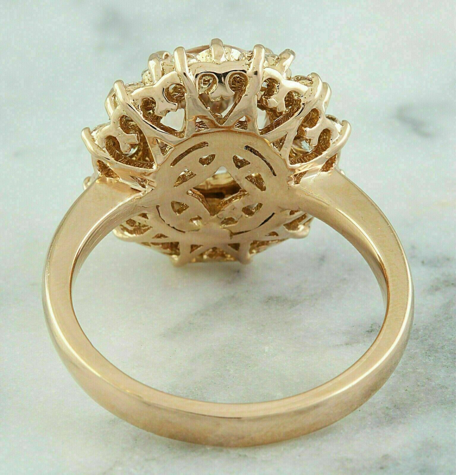 Oval Cut Simulated Morganite Gorgeous Wedding Band Ring 14k Yellow Gold Plated