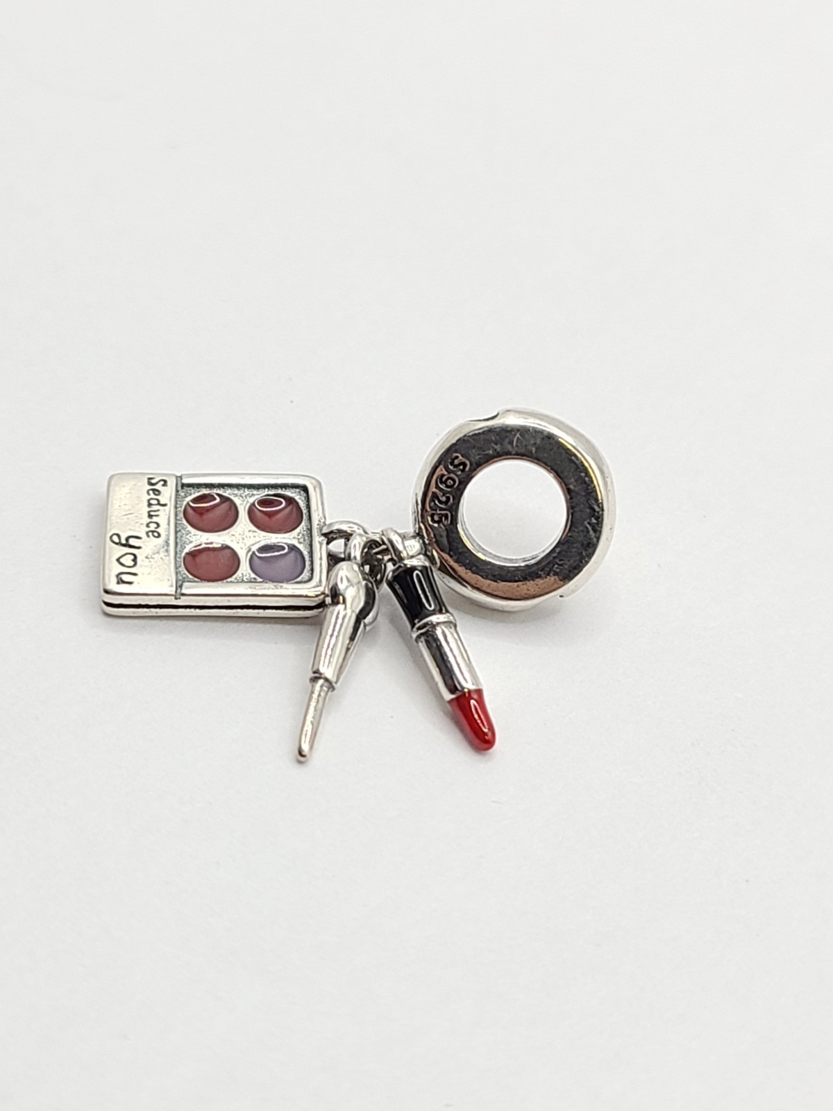 Sterling Silver 925 Makeup Lipstick Palette Charm For Bracelet Or Necklace