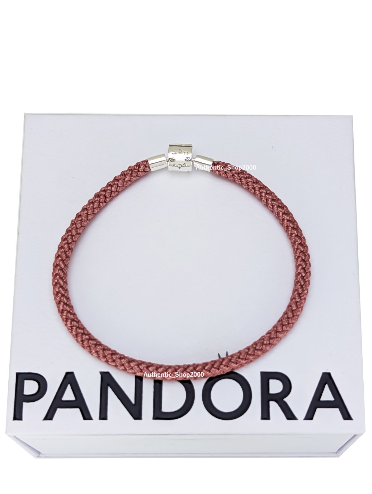 New 100% Authentic PANDORA 14k G Barrel Shimmering Pink Cord Bracelet 594530C01