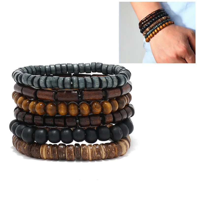Punk Multilayer Antique Leather Bracelet Set Skull Eye Star Charms Hiphop Rock Y