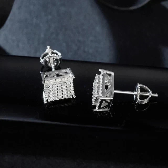 1 CT Round Cut Simulated Diamond Solitaire Stud Earrings 14k White Gold Plated